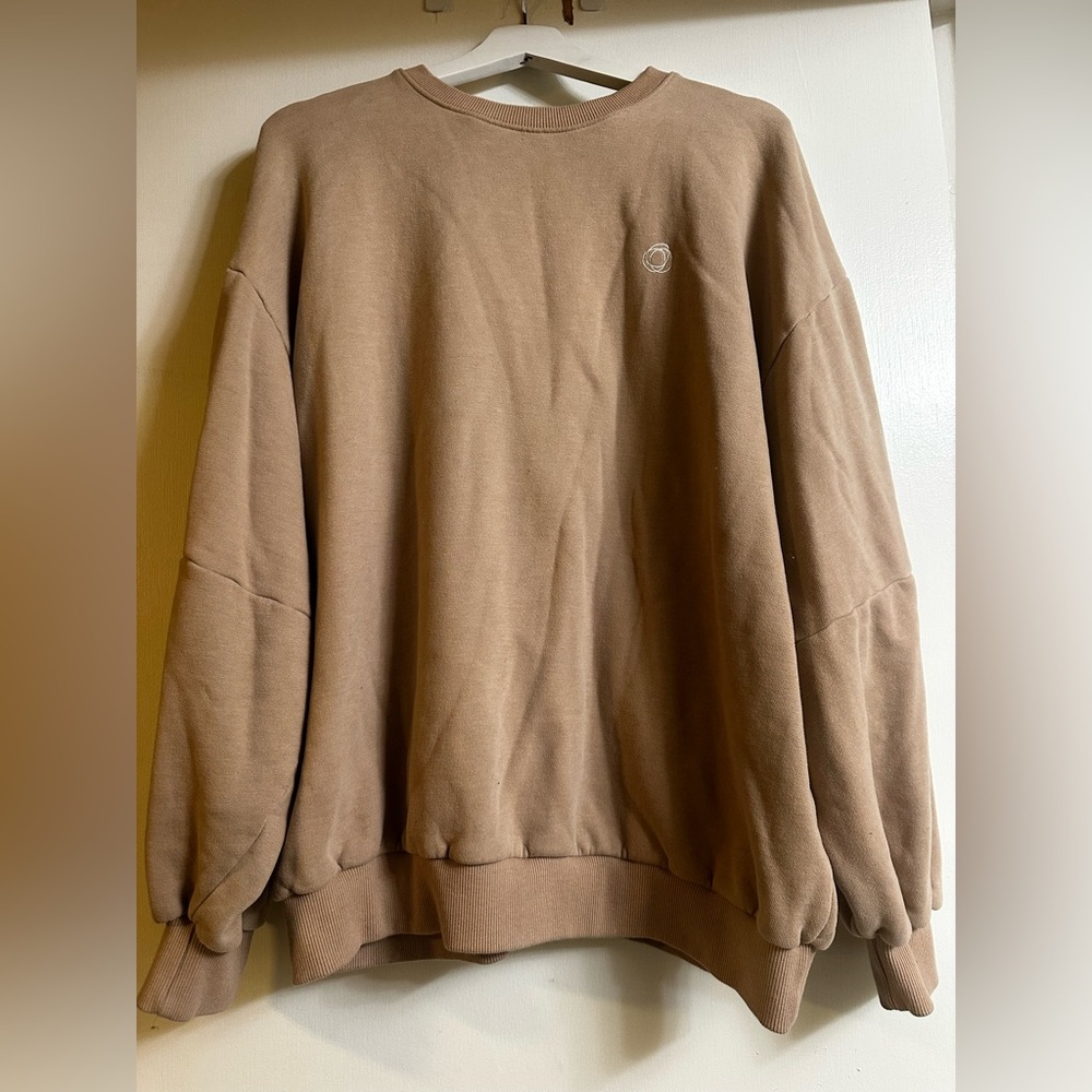 Unbranded Women's Oversized Brown Crewneck Sweatshirt